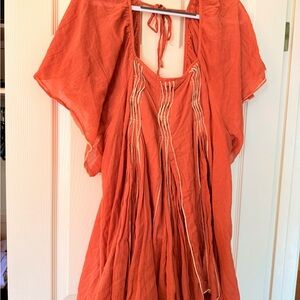 Free People Orange Mini Dress
